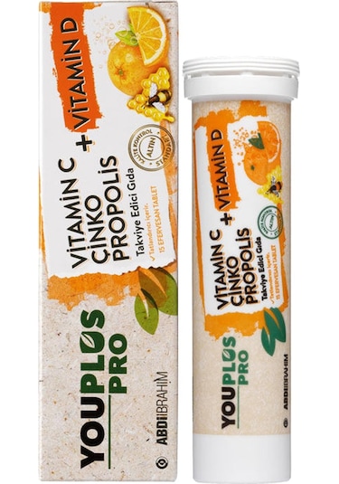 Youplus Pro Vitamin C D Çinko Propolis 15 Efervesan Tablet 4 Adet