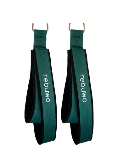 Rebuwo Pilates Elcik Reformer Yoga Pilates Tutma Aparatı Yeşil Kadife Kumaş & Metal D Tokalı 1 Çift