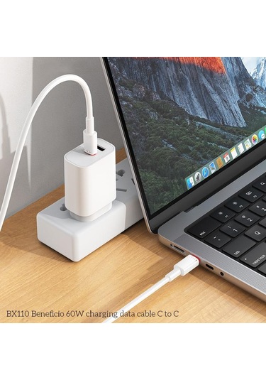 Borofone Bx110 Beneficio Pd60w Tip-c Tip-c Hızlı Şarj Veri Kablosu, Uzunluk: 1m Siyah