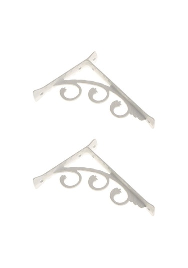 Suntek 2 Adet L Şeklinde Duvara Monte Raf Aparatı Metal 15x20cm Beyaz