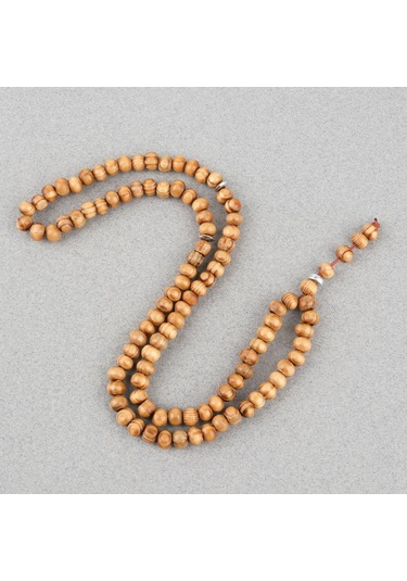 Şimşir Ağacı Vernikli 99luk Tekerlek Kesim 7x5mm Tesbih Açık Kahverengi