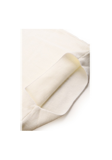 Deepsea Erkek Ekru Yarım Fermuarlı Oversize Kesim Triko Kazak %100 Pamuk, Yumuşak Dokulu Örgü Kazak 2608511 Ekru