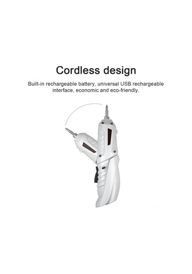 Symbee 3.6v Şarjlı Mini Vidalama Seti - 47 Parça, Led Aydınlatmalı, 250 Rpm, 3.5nm Tork, Usb Şarj Beyaz