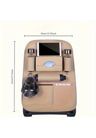 Chuangyinshop Coffee 1 - 1 Adet Araç Kolçak Düzenleyici, Çok Cepli Kahve Tutuculu Dayanıklı Pu Saklama Çantası