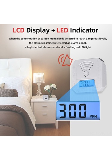 Vkemall Karbondioksit Alarmı, Elektrokimyasal Sensör, Lcd Ekran, Ses Ve Işık Uyarısı, Batarya Düşük Uyarısı, Arıza Kendini Test Etme, Hafıza Fonksiyonu 2xaaa Batarya Gereklidir, Dahil Değil