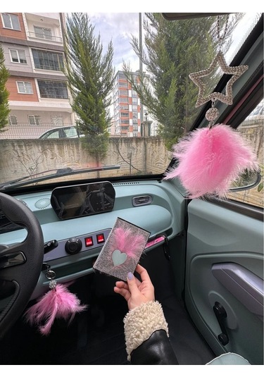 Araba Dikiz Ayna Süsü Taşlı Ayna Süsü Yıldız Renkli Koleksiyon