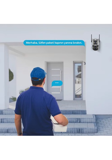 8mp Wifi Ptz Kameralar Dış Mekan 4k Çift Lens Çift Ekran Otomatik