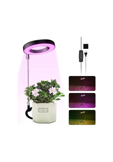 Symbee Toprak Takılı Bitki Işığı, Zamanlayıcı Ve Işık Seviyesi Ayarlı, 48 Led 24 Beyaz+24 Sarı Tam Spektrum, 90mm Genişletilebilir Boru, Çiçek Ve Sukulent Gelişim Lambası Diğer