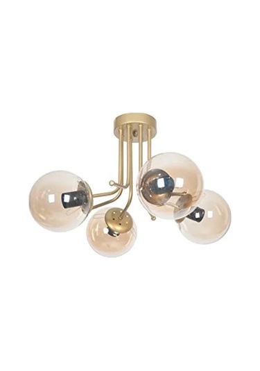 Lüks Gold Renkli Modern Plafonyer - 4'lü Avize Seti 01G Taba