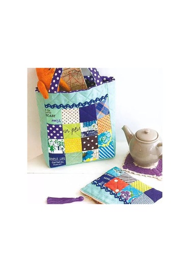 Gajeena Renkli Pamuklu Kumaş Seti - Dıy El İşi, Yastık Kılıfı, Masa Örtüsü İçin 7 Parça 50x50cm