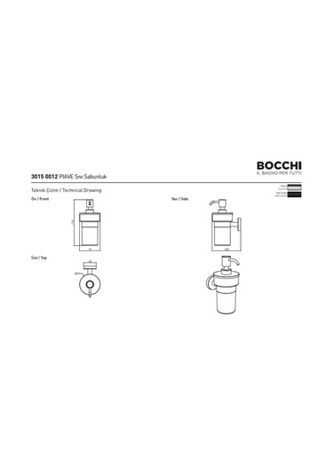 Bocchi Piave Sıvı Sabunluk Mat - Siyah