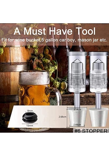 Springsun Kombucha Fermentasyonu İçin 12'li Hava Sistemi: 4lü Akış Kapak, 4lü Tıkanıklık Ve 4lü Tam Kapama Zimmesi Şeffaf