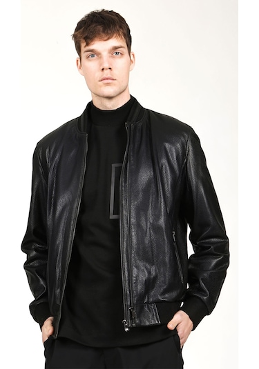 Dericlub Lucca Erkek Jumbo Kolej Hakiki Deri Mont Siyah Siyah