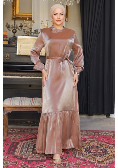 Mirza Kemerli Elbise 810 - Kahve