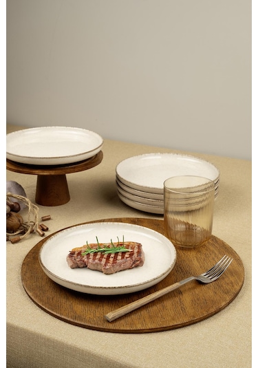 Kütahya Porselen Moderna 6 Parça 19 Cm Düz Tabak Tarçın Standart