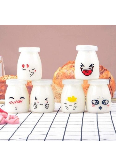 6 Adet Sevimli Küçük Cam Yoğurt Kavanoz Kapakları Ile Bebek Gıda Kavanozları Puding Bal Düğün Düğün Duş Şeker & Amp İçin Bal Kavanoz Yedek Cam Kavanoz Krema Tencere 4 Izgara