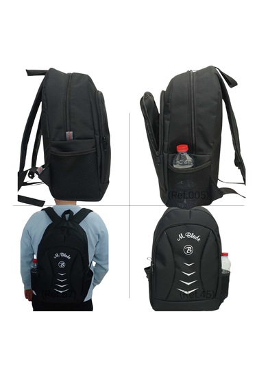 M.blade Geniş Hacimli Su Geçrmez Kumaş Okul Sırt Çantası Siyah
