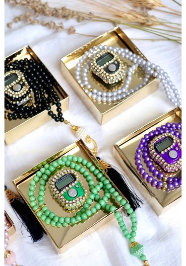 Taşlı Zikirmatik Ve Tesbihli Mevlid Seti 20'li T302 Çok Renkli