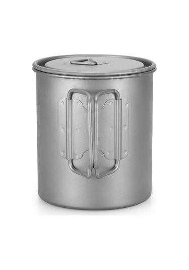 Padalink 750ml Katlanabilir Tutacaklı Titanium Kamp Su Termosu, Hafif Ve Dayanıklı, İç Ve Dış Kullanım İçin Uygun Gümüş