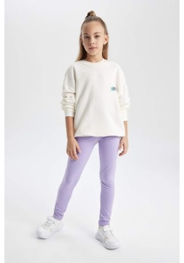 DeFacto Kız Çocuk Tayt B7786A8NSPR253 Mor