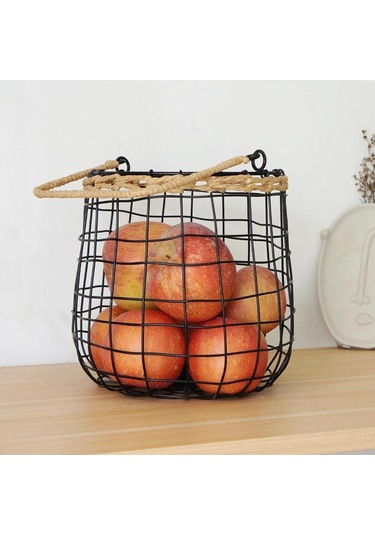 Homyl Avlu İç Ve Dış Mekan Oteli Için Duvara Asılan Sepet Siyah