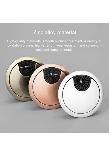 Sones 2 Adet Masaüstü Bilgisayar Masaüstü Çinko Alaşımlı Yuvarlak Diş Açma Kutusu Delik Kapağı, Delik Çapı: 60mm Yeşil Bronz