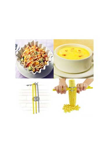 Dofolink Paslanmaz Çelik Mısır Tanelerini Çıkarıcı Aleti - Hızlı Bbq Ve Mutfak İşleri İçin Dayanıklı, 1/2 Bardak Kapasiteli Toplayıcı Kutuslu