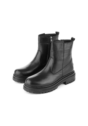 M.p. 242-4588 Zn Kadın Siyah Deri Bot Siyah