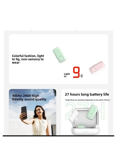 K16 Iphone Ve Type-c Uyumlu Kablosuz Yaka Mikrofonu Göstergeli Led Şarj Kutulu Gürültü Azaltma
