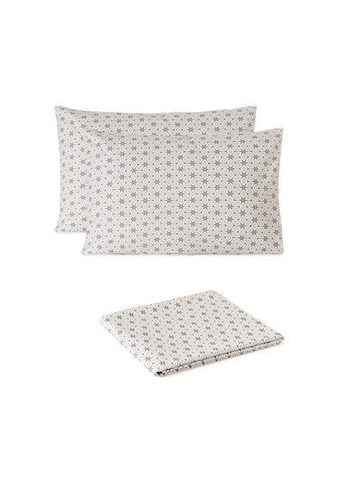 Mix & Match Bloom %100 Pamuk Çift Kişilik Çarşaf Seti Gri