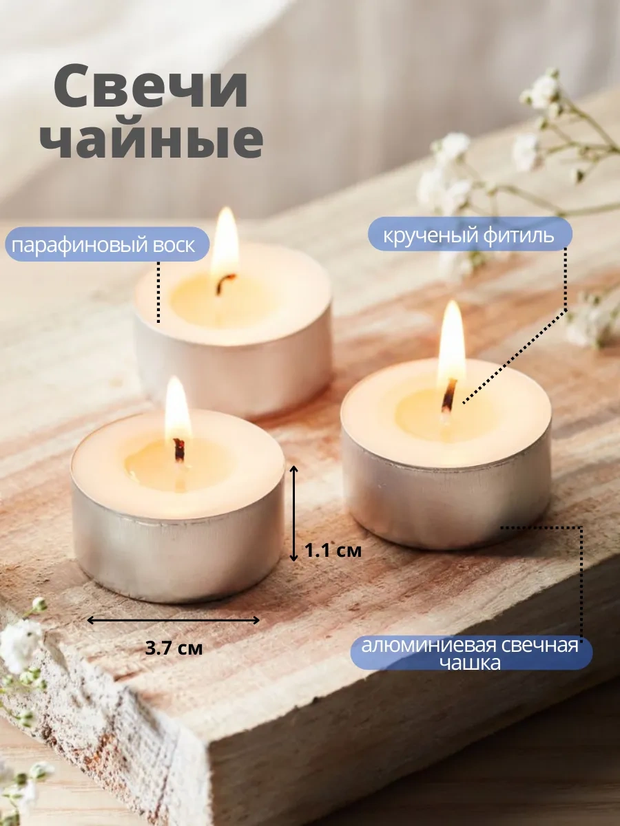 Parafinoff Kılıflı Çay Mumları 100 Adet 150277018 Beyaz