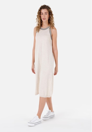 Colins Regular Fit Kadın Ekru Kolsuz Elbise Cl1068052 Q1.v1 Ecm Ecru Melange