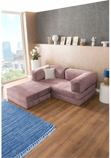 Good Night Legom Köşe Koltuk & Aktivite Yatağı & Uzanma Koltuğu Pembe