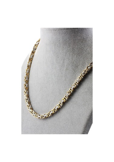 Sarı Beyaz Erkek Çelik Kral Zincir Kolye 5 Mm 55 Cm Ck11 (31175615) Beyaz