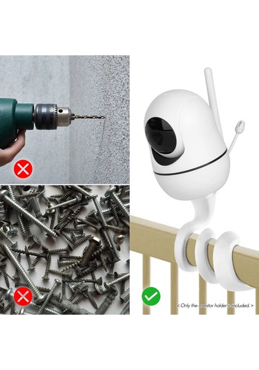 Qingmipy Beyaz Bebek Monitörü Tutucu, Kreatif Kamera Aydınlatıcı, 1/4 Vida Bağlantısı, Monitör Uyumlu, Silika Jel Ve Alüminyum Malzeme