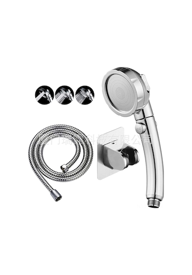 Yunboo Üç Fonksiyonlu Baskı Artırıcı Duş Sistemi - Ayırılabilir Ve Duraklatma Özelliği İle Dayanıklı Duş Başlığı Gri