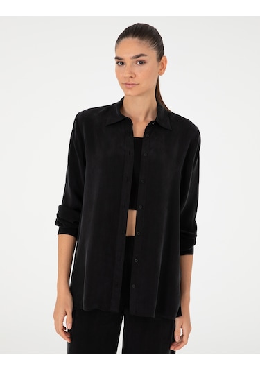 Pierre Cardin Kadın Gömlek Desenli 50292279-vr046 Siyah