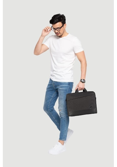 Mila ML-T504 Viena Serisi 15.6" Su Geçirmez Kumaş, Laptop ,Notebook Taşıma Çantası -Gri
