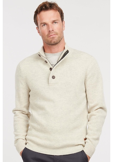 Barbour Patch Half Zip Kazak Be14 Pearl-be14 Pearl Bej