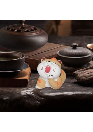 Homyl Kitaplık Hediye Yatak Odası Için Kedi Çay Hayvanı 5,1 Cmx6,6 Cmx5 Cm