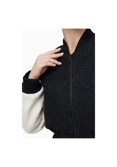 Alice And Olivia Felisa Kısa Varsity Ceket Siyah