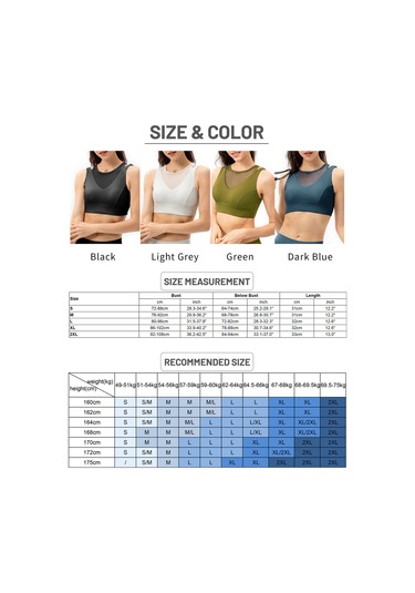 Gajeena Kadınlar İçin Yoga Spor Sütyeni - Çıkarılabilir Pedli, Arkadan Fermuarlı, Nefes Alabilen Kumaş SiYAH