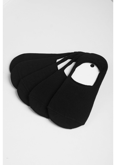 Aytuğ Kadın Penye Babet Çorap 5 Çift Özel Kutulu, Siyah Babet Çorap 31301