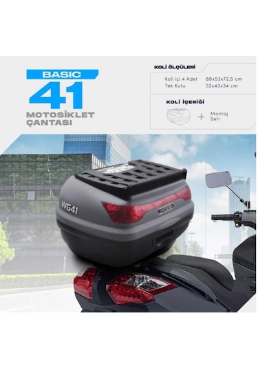 Wogen 41 Litre Basic Motosiklet Çantası - Nardo Gri- 1405 003 Gri