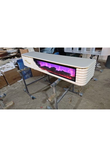 Umay Tv Sehpa 170cm Beyaz+gold Beyaz