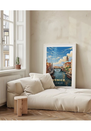 Çerçevesiz Poster Venedik Kanalı Manzarası