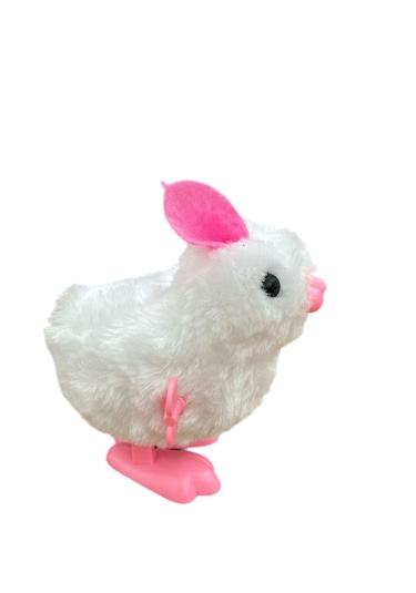 Kurmalı Peluş Beyaz Tavşan 10 Cm