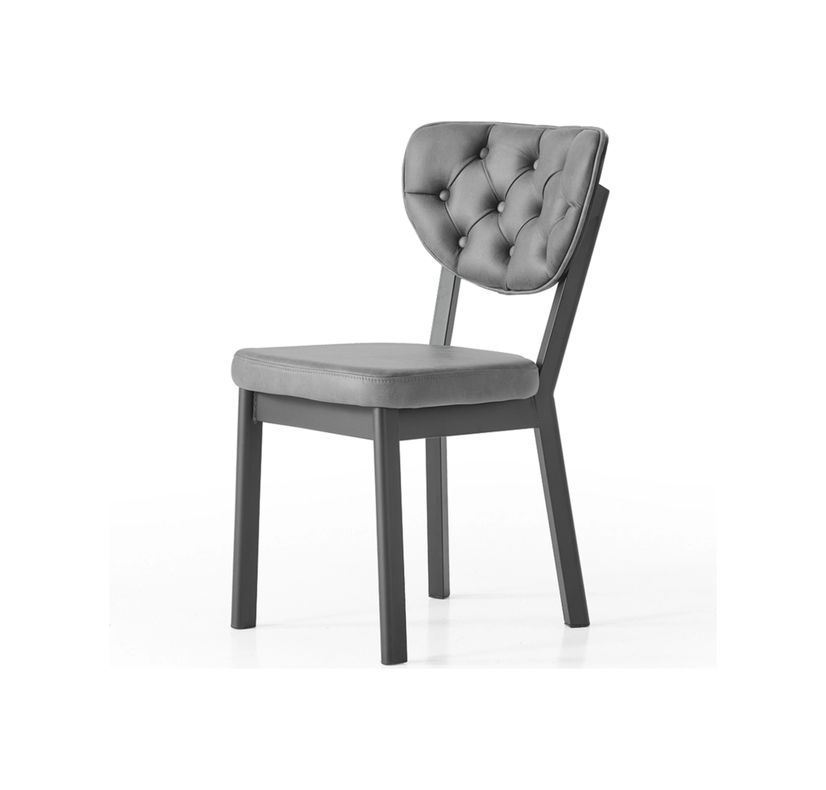 Dengema Berlin 116 Açılır Masa Takımı Gri Mermer, Siyah Ayak, 80 130 180 Cm, 4 Sandalyeli Gri Mermer - Siyah Ayak