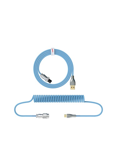 Youtek Hxsj H-1 Usb-c Mekanik Klavye Kablosu, Esnek Nylon Örgülü, Mavi Renk