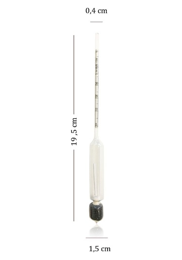 Aek-tech 3'lü Set Termometreli Alkol-metre 0-40-70-100 N11.335